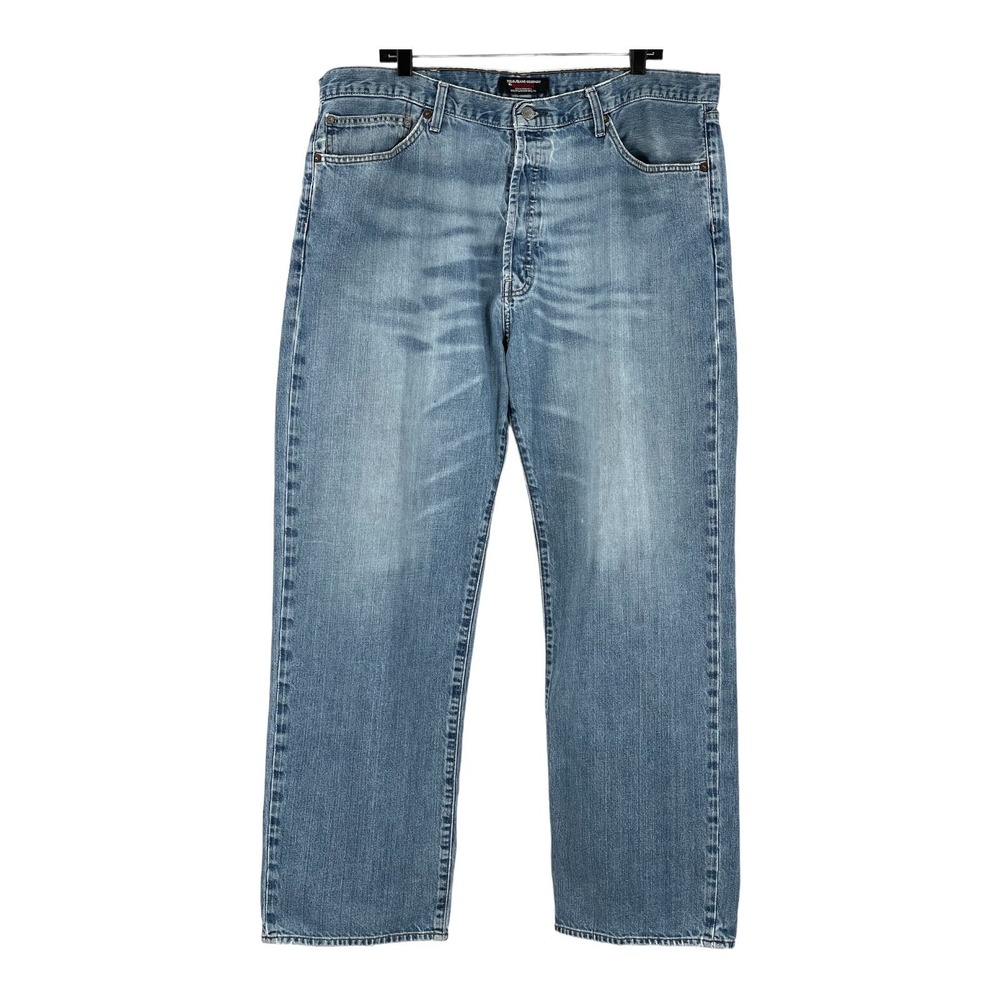VTG Polo Jeans Co HAYDEN Mens 40x31 Relaxed Straight Jeans Button Fly Blue Denim
